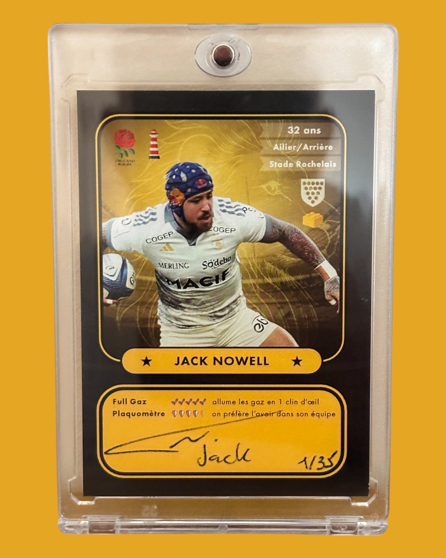 Carte signée Jack Nowell - 35 exemplaires/Monde