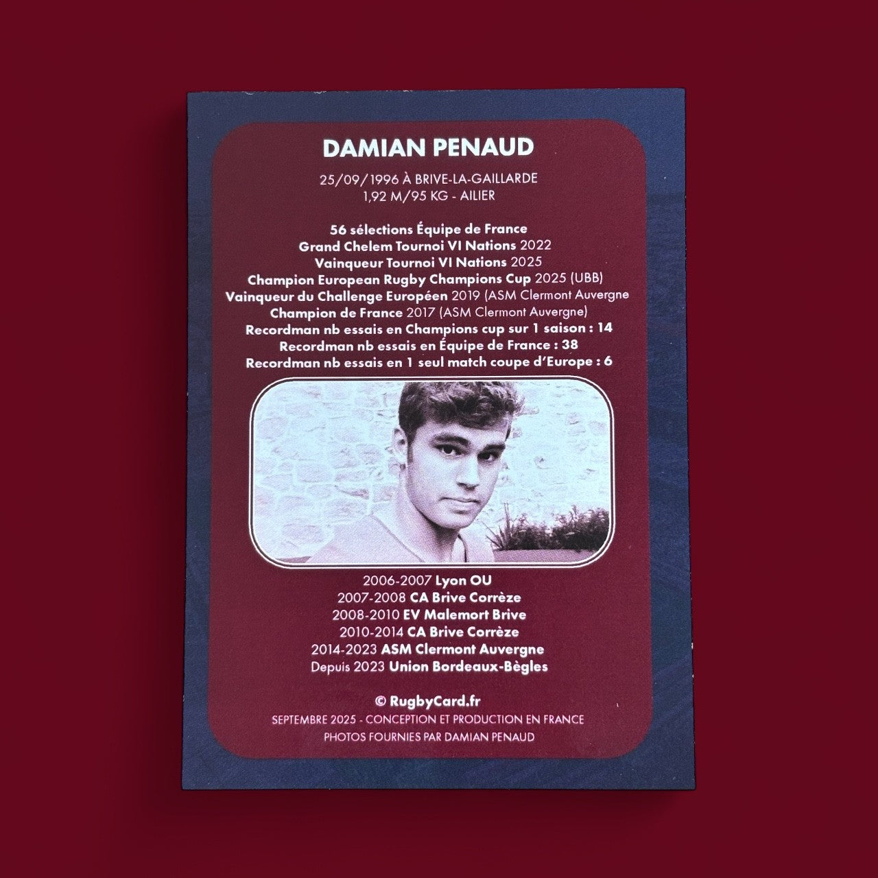Carte signée Damian Penaud - 35 exemplaires/Monde